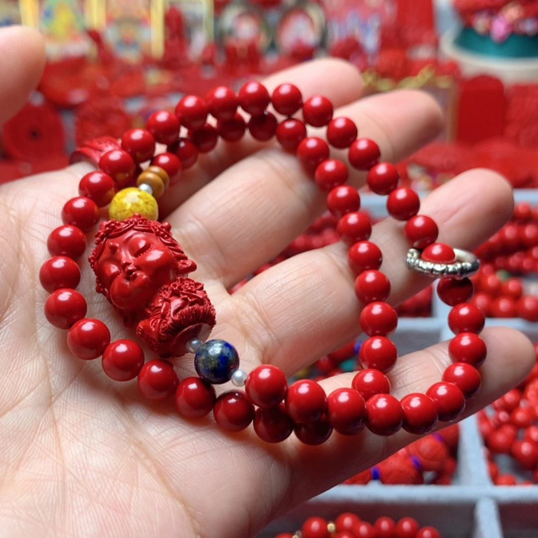 天然辰砂工艺品朱砂手串