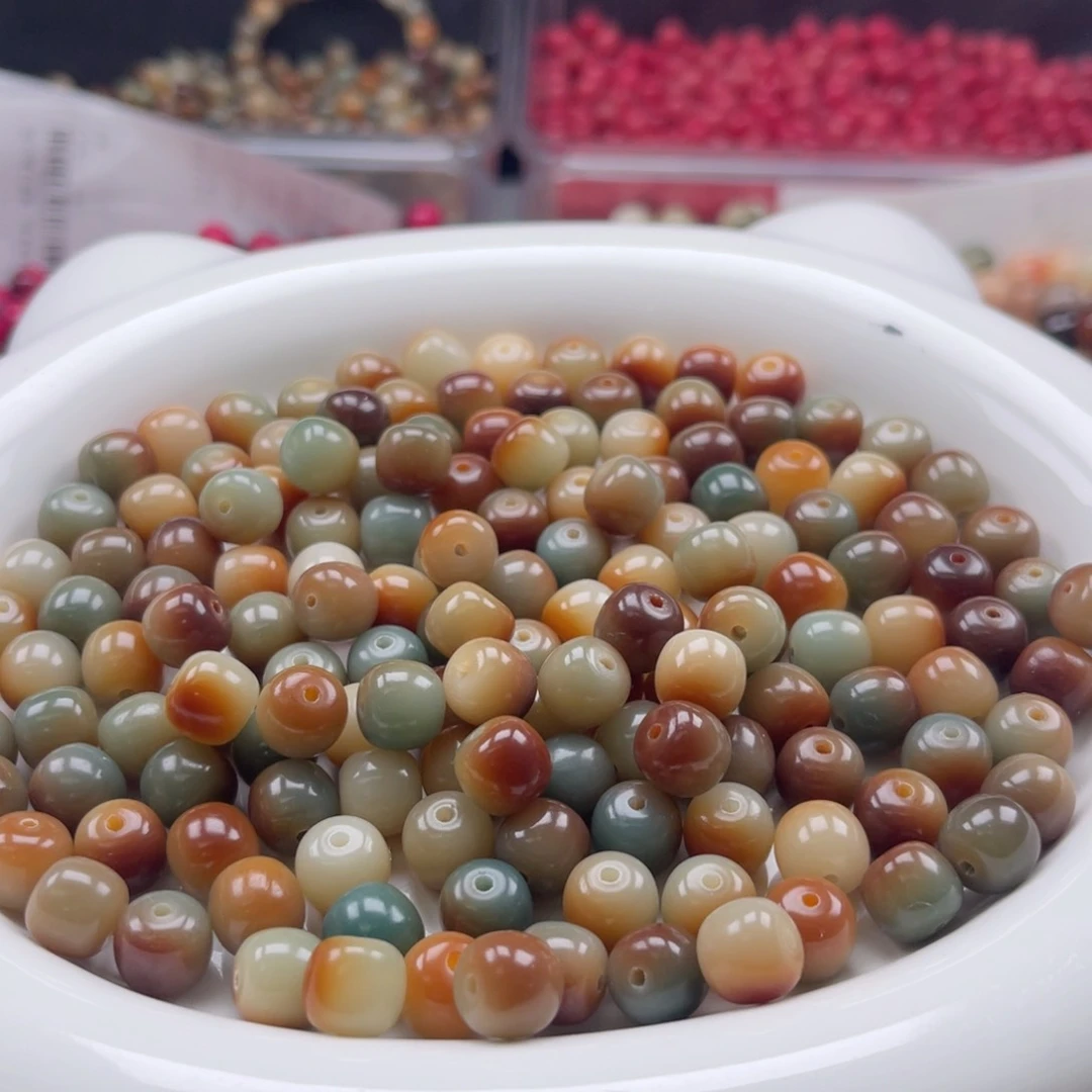 吊坠白玉菩提q10/100+10颗敦煌问天老型桶