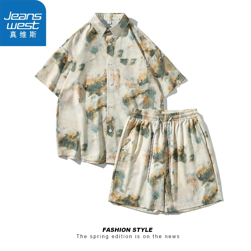 真维斯短袖花衬衫海南岛沙滩港风三亚夏威风泰国旅游男情侣休闲宽