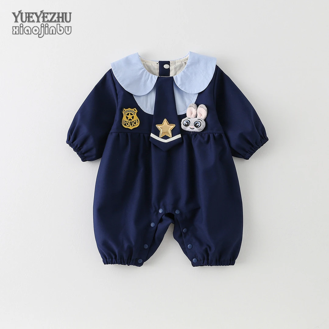 网红婴儿秋装女宝宝衣服可超萌春秋外出连体衣洋气卡通哈衣新生儿