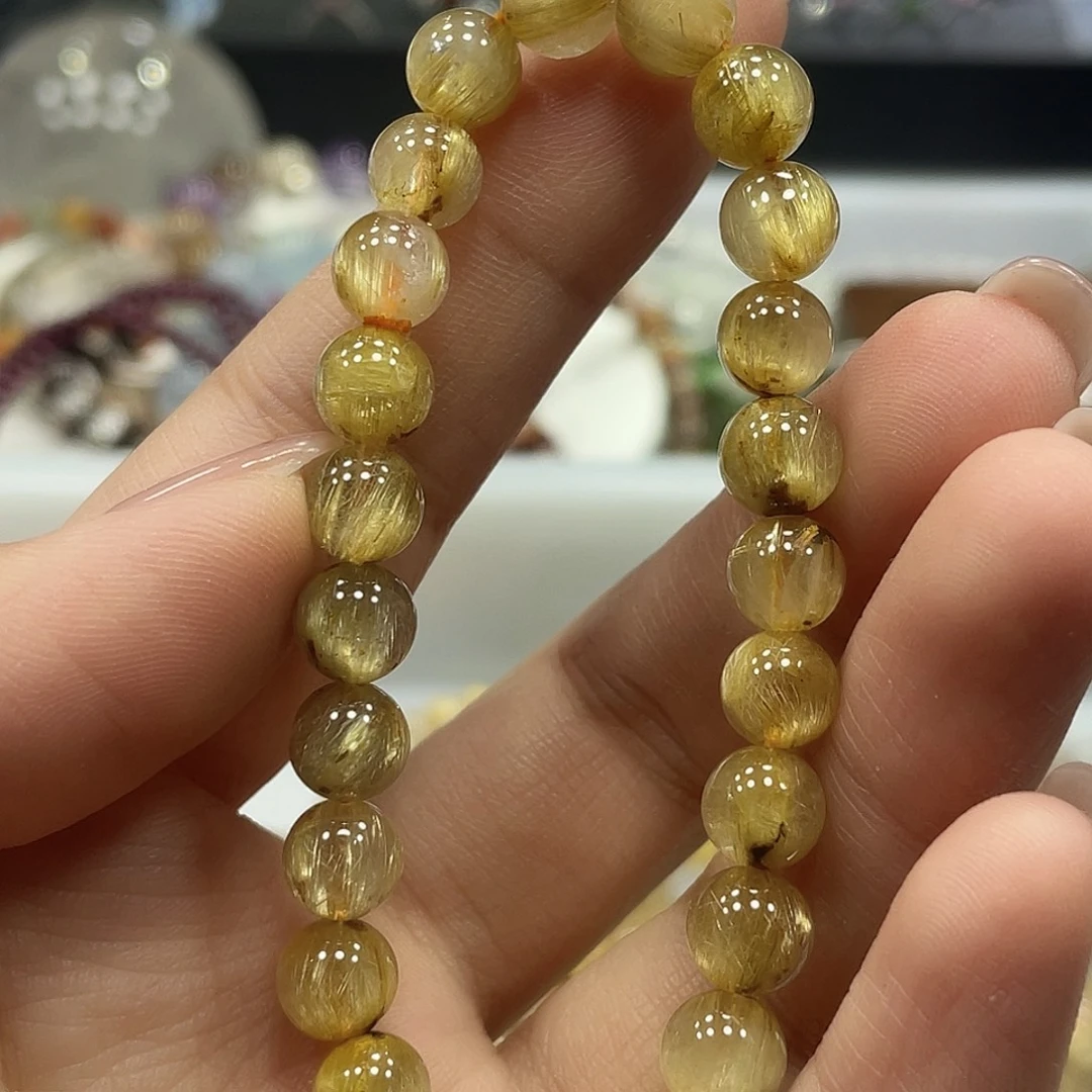 水晶手串未镶嵌钛晶7M+