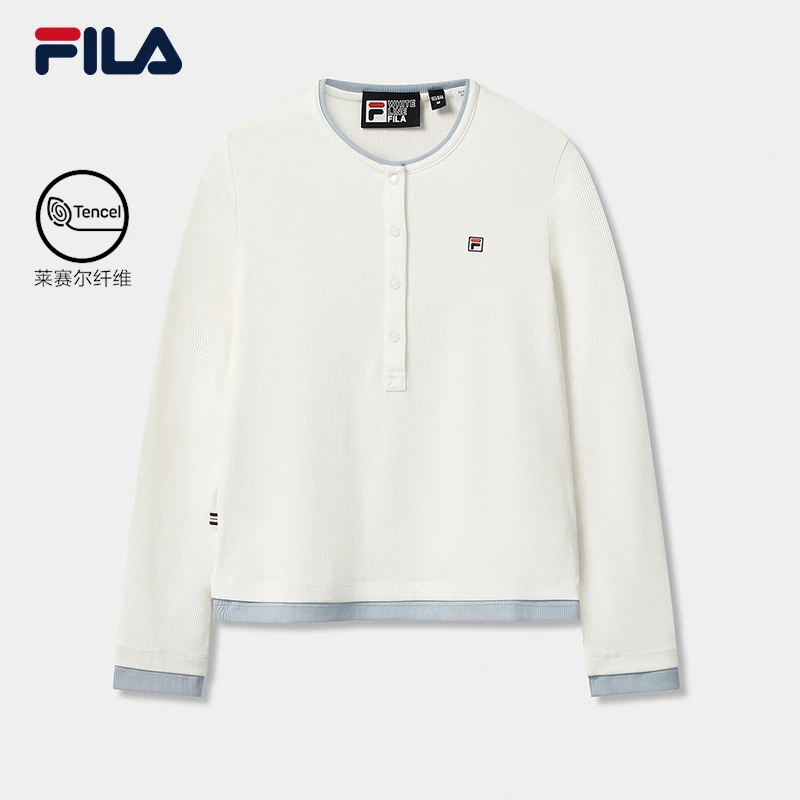 【百搭舒适】FILA/斐乐女装秋流光风新款圆领长袖打底衫F11W548214F