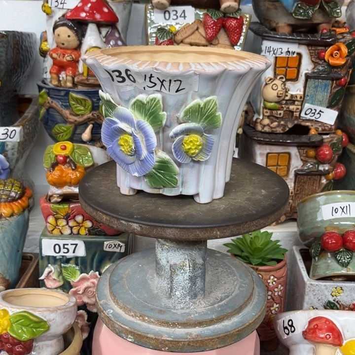 紫砂花盆粗陶材质多肉花盆