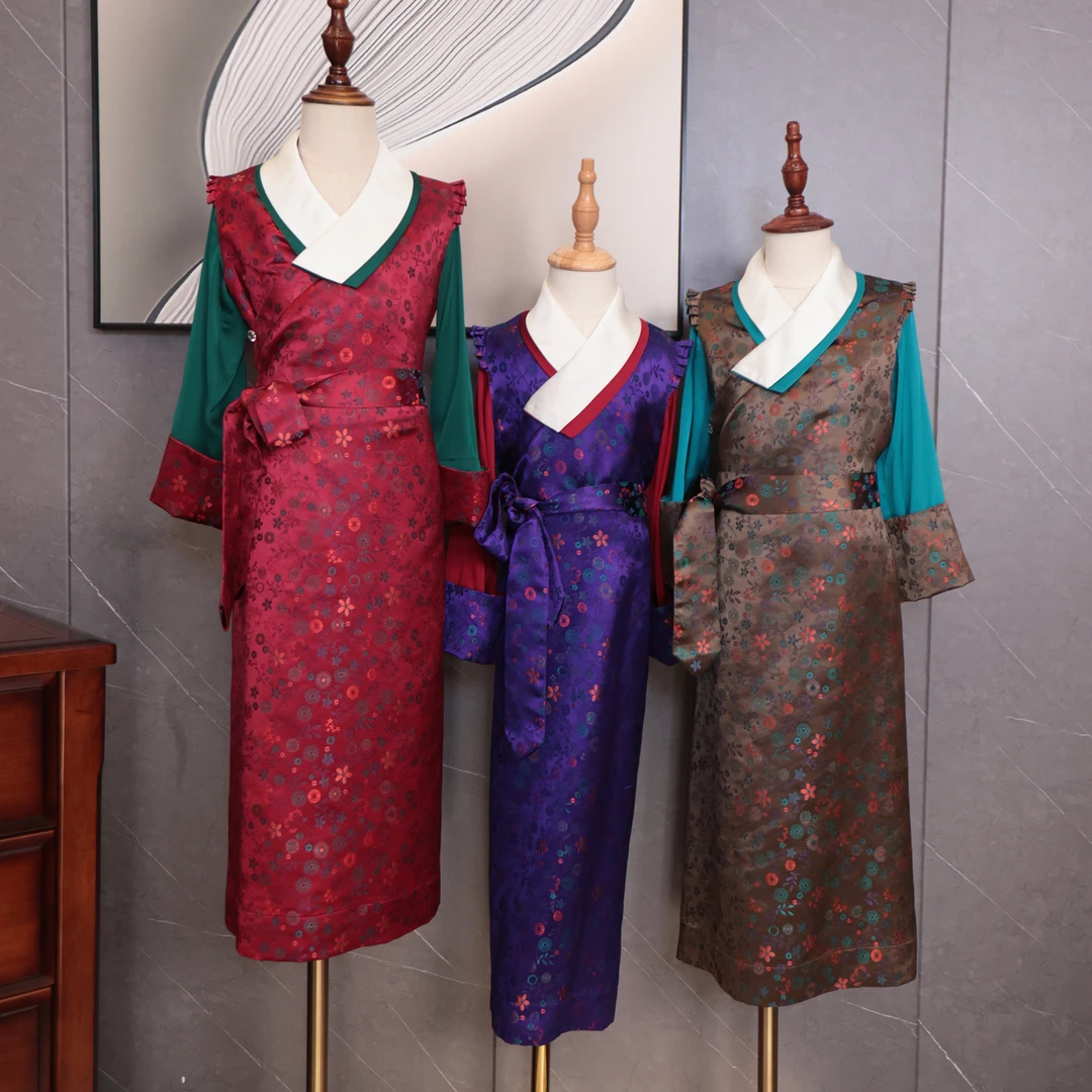 TZBLQ734 藏族服装女童新中式国风连衣裙西藏拉萨服博拉裙童装