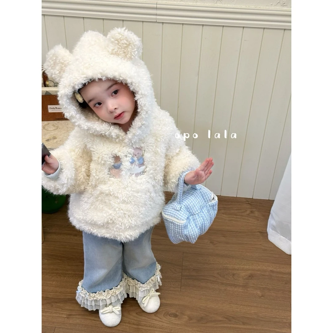 opolala·25冬~小熊刺绣加绒毛毛卫衣77166（童装汉服）