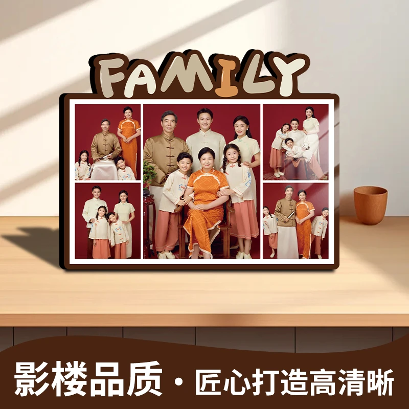 FAMILY五宫格定制相框摆台照片做成相册洗相片打印婚纱照水晶摆件