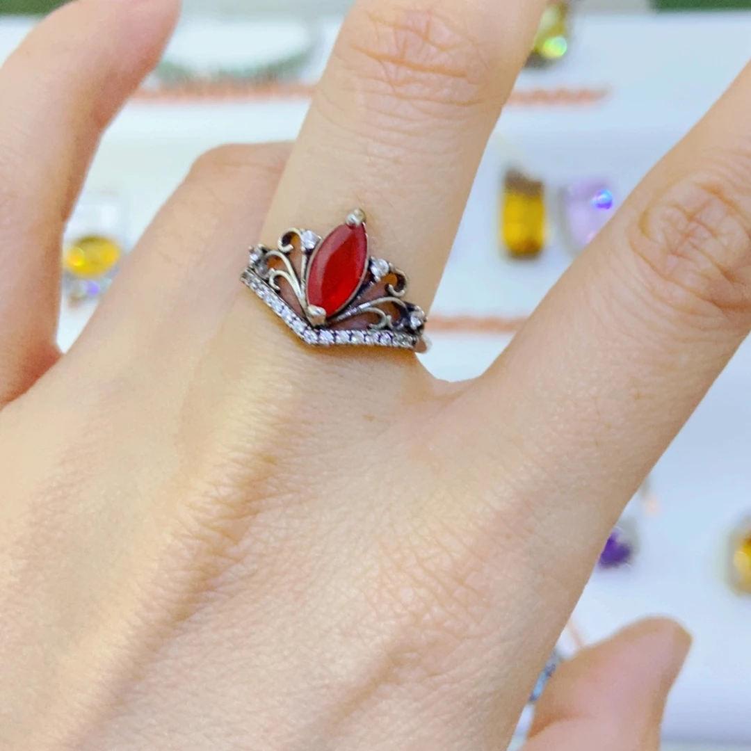 戒指蓝宝石银S925镶嵌