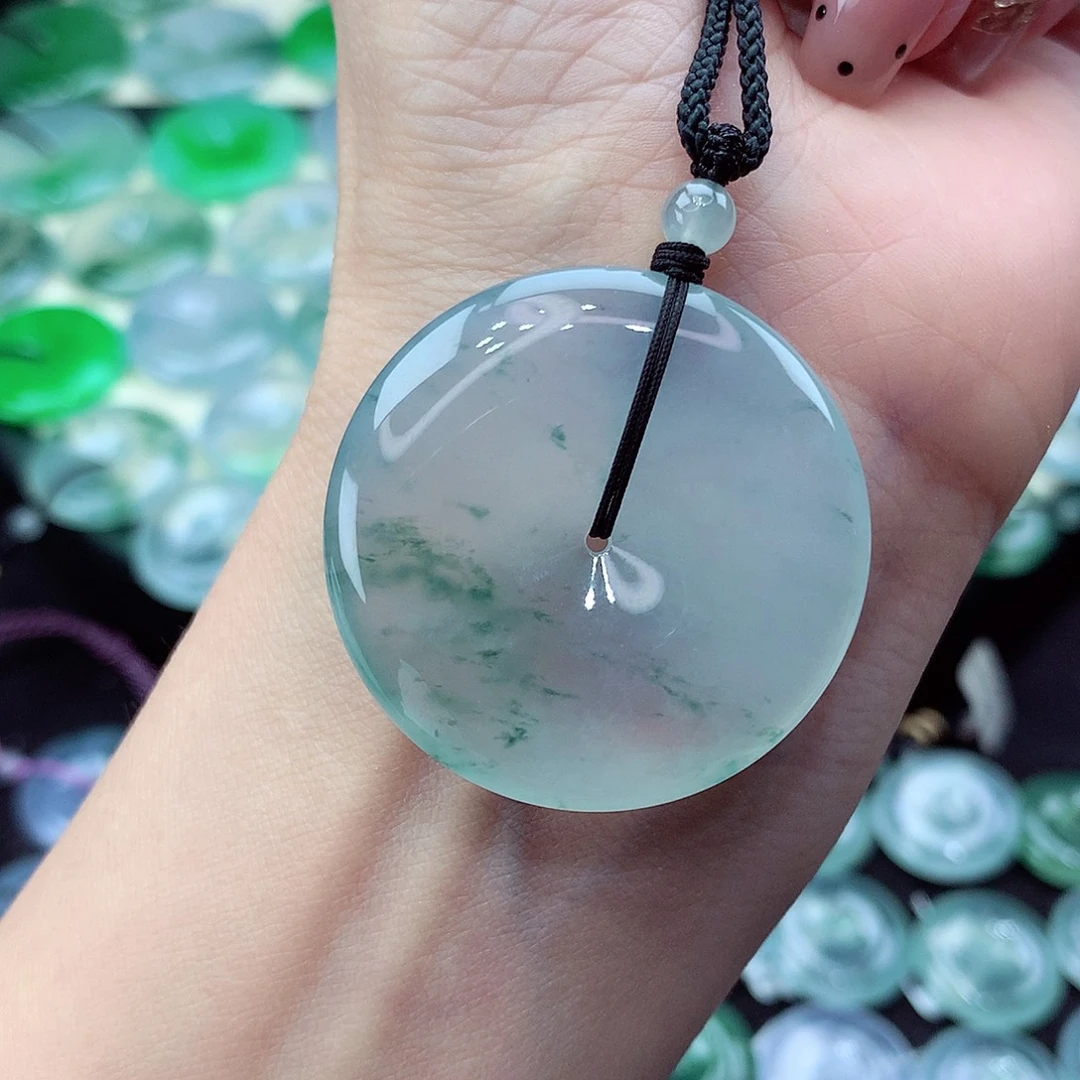 翡翠未镶嵌颈饰编号67尺寸35.2-6.3