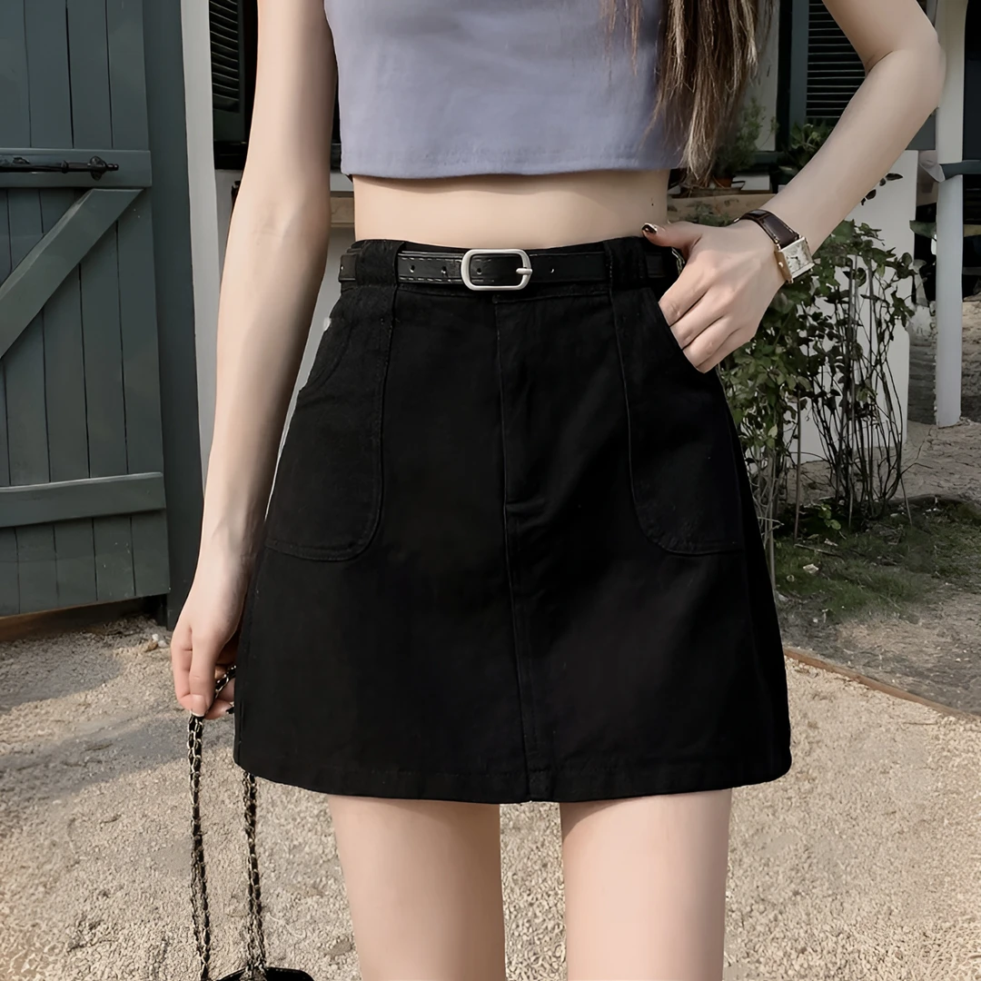 辣妹运动高腰防走光a字半身裙女春夏新款小个子遮肉显瘦包臀短裙