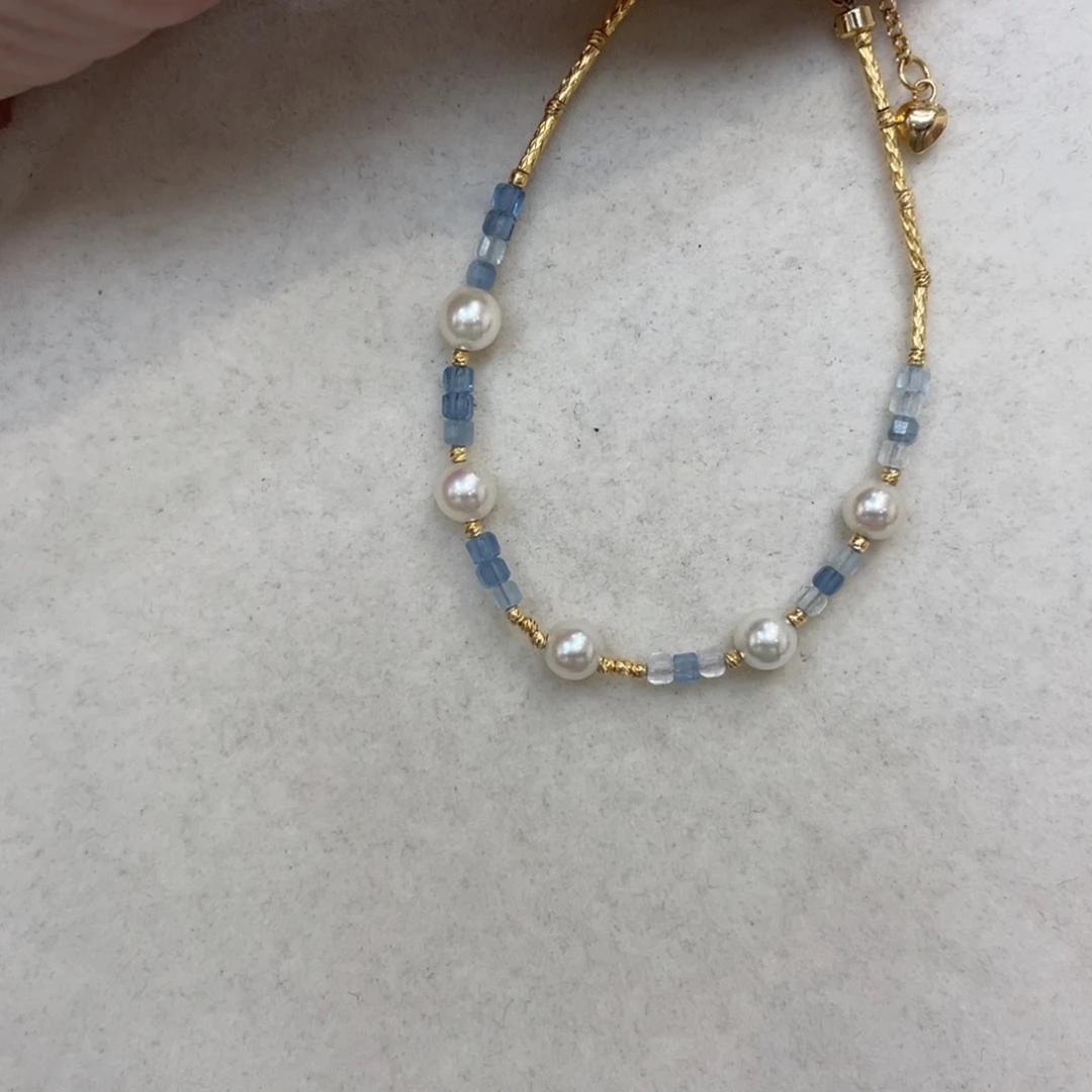 海水珍珠手绳银S925镶嵌