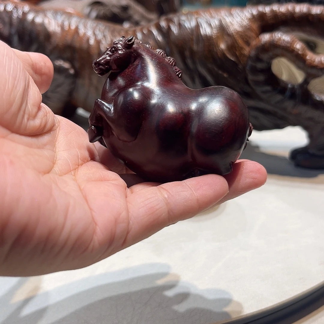 晨***曦小叶紫檀檀香紫檀唐马手把