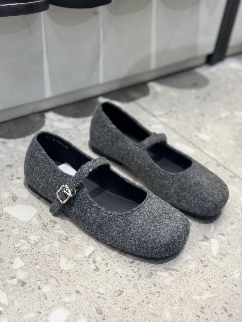 新品玛丽珍灰色平底小单鞋女鞋311-16
