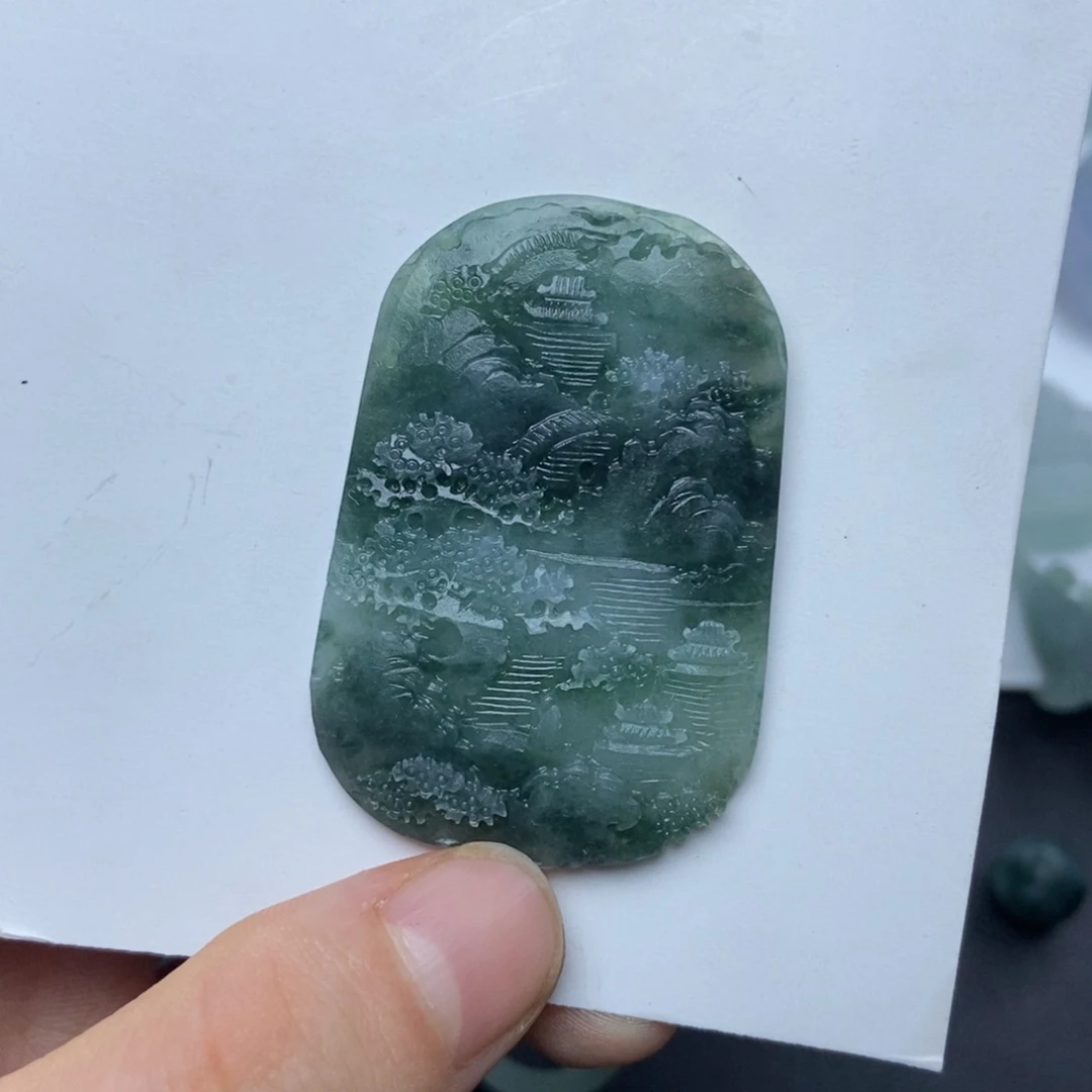 未镶嵌定制翡翠知**乐山水
