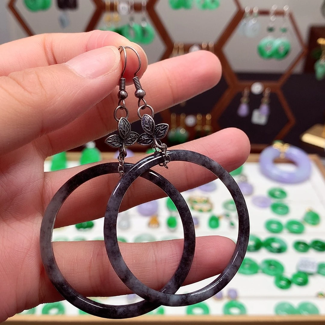 翡翠未镶嵌耳饰天然翡翠