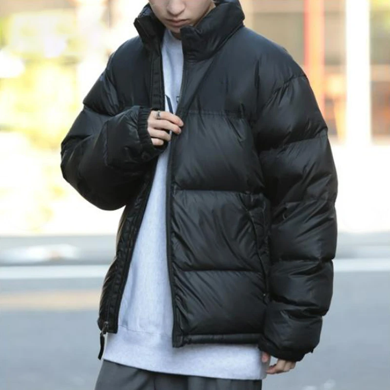 白鸭绒绒情侣刺绣羽绒服短款男冬季宽松百搭加厚美式外套羽绒服男