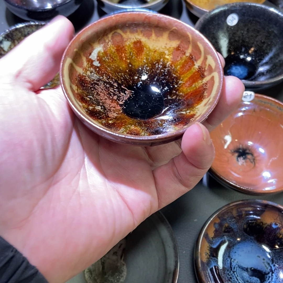 茶盏80落灰烧小微瑕盏