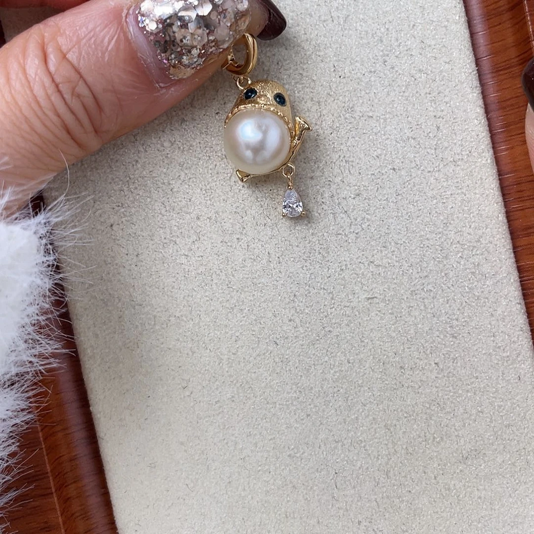 海水珍珠银S925镶嵌吊坠(不含链)