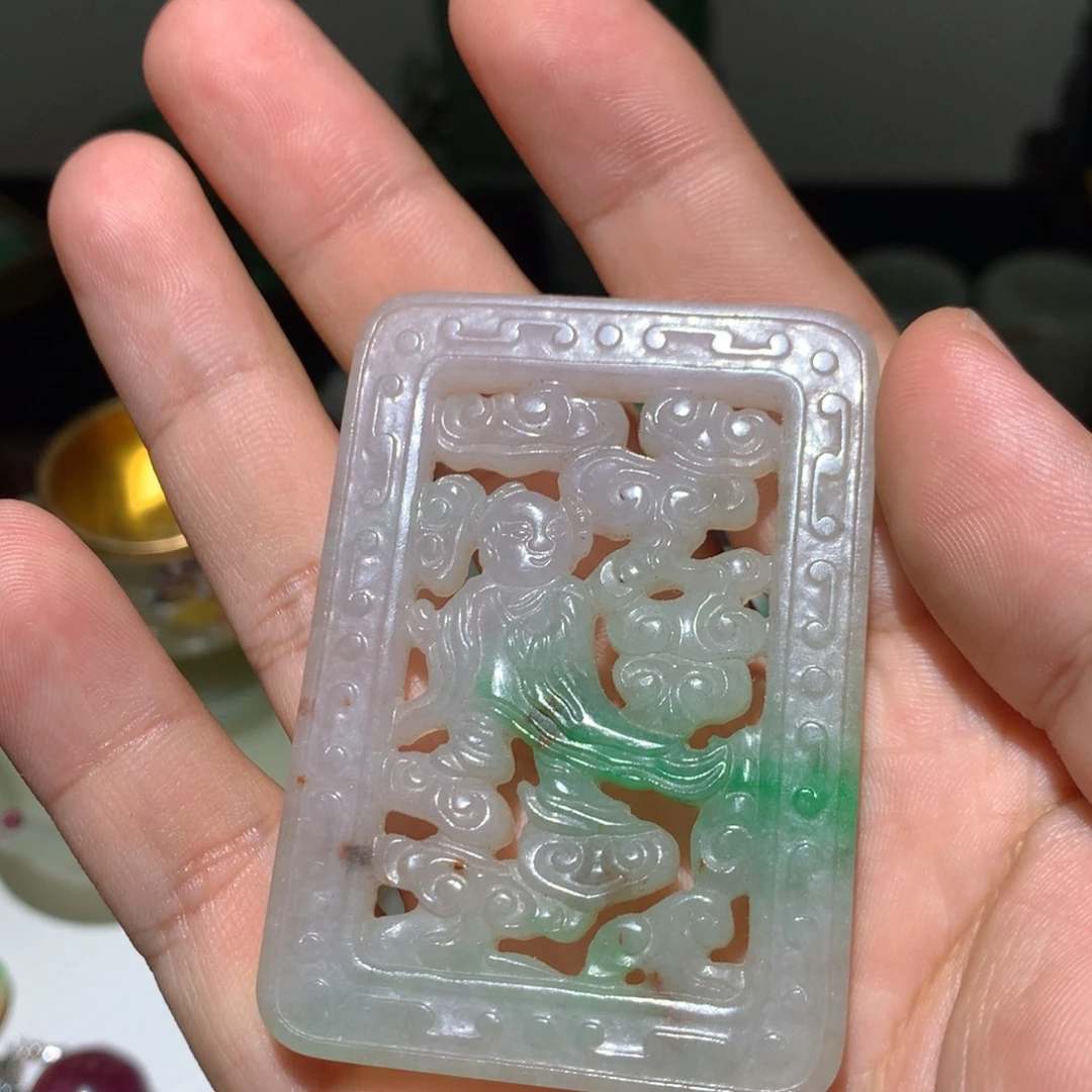 般***蜜翡翠未镶嵌挂件翡翠