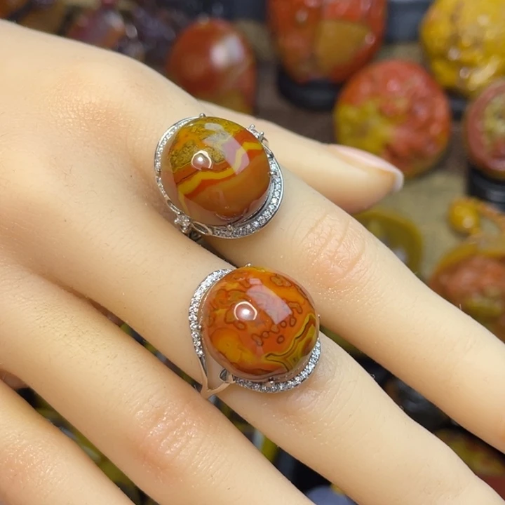 玛瑙/玉髓未镶嵌珠宝奇石品质银托镶钻一颗价399