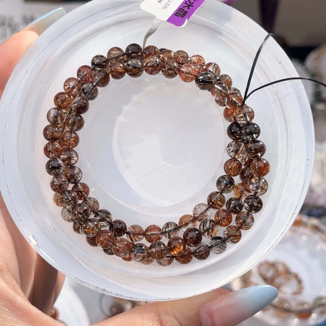 水晶未镶嵌手链黑金超七三圈5