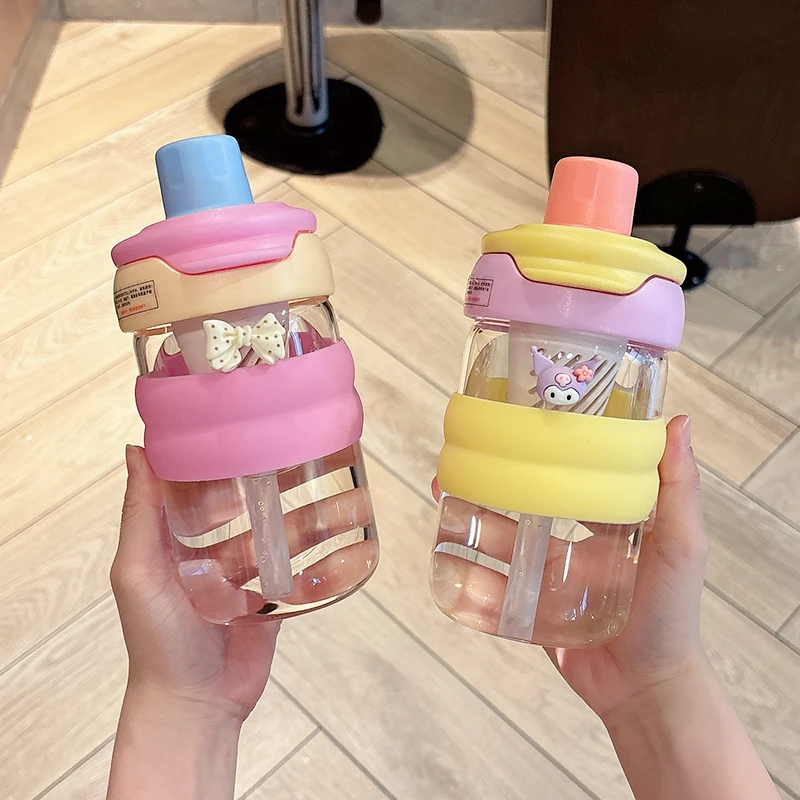 玻璃杯女高颜值耐高温办公室水杯2025新款女士小巧便携带吸管杯子