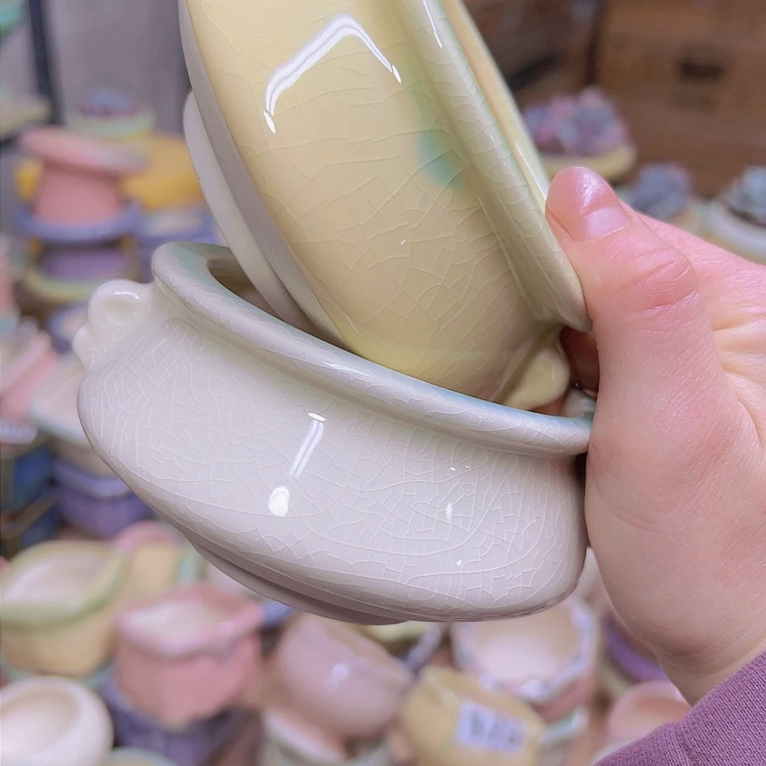 红陶陶瓷花盆当场满12包邮