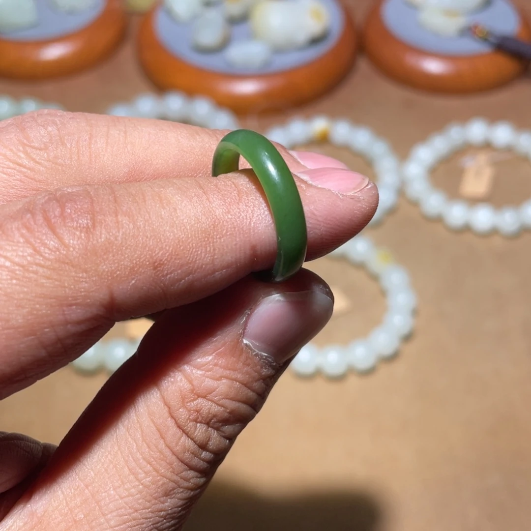 和田玉戒指未镶嵌天***手19mm