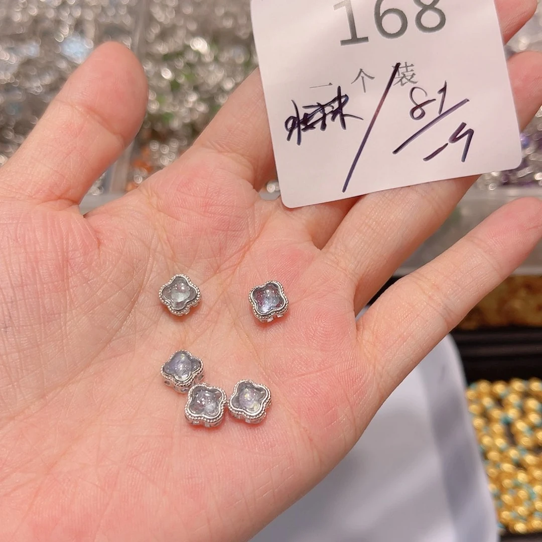 水晶珠宝半成品银S925镀金镶嵌168 。