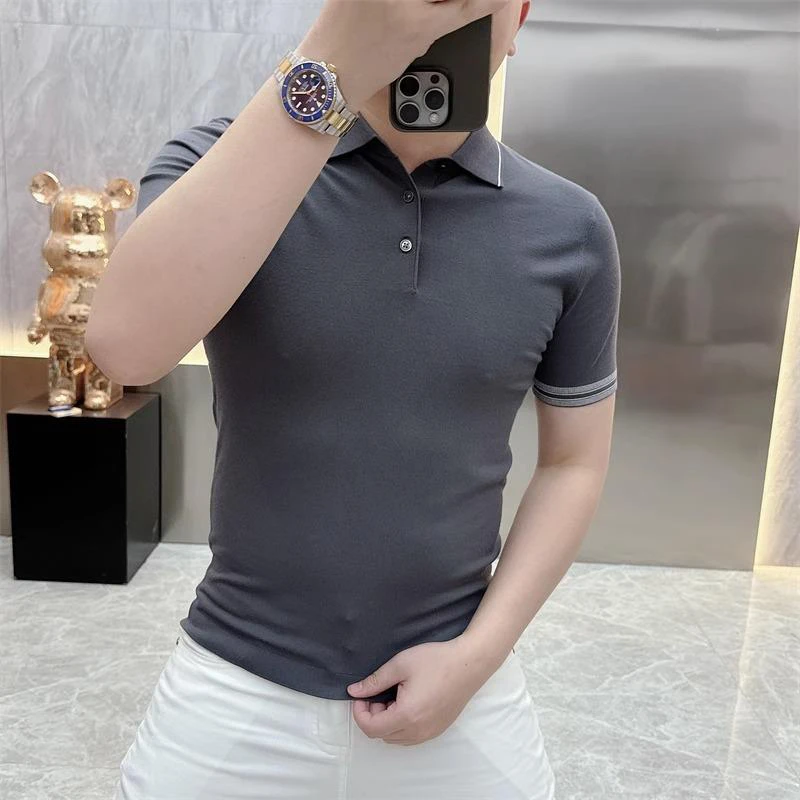 欧货短袖POLO衫男轻奢高品质时尚休闲百搭夏季半袖T恤针织短袖男