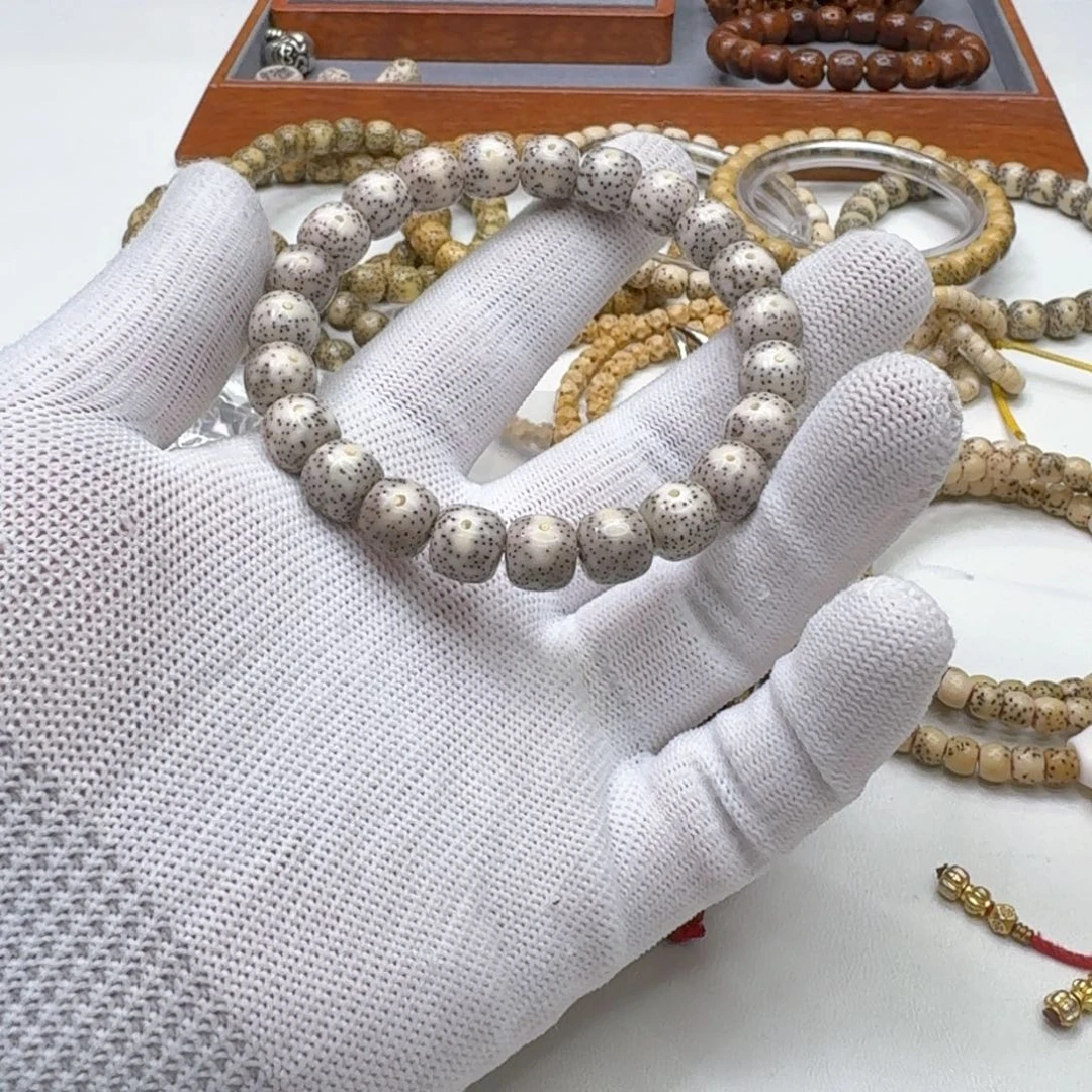 星月菩提手串39梵天糯冰青瓷月留白针尖星10左右桶单圈