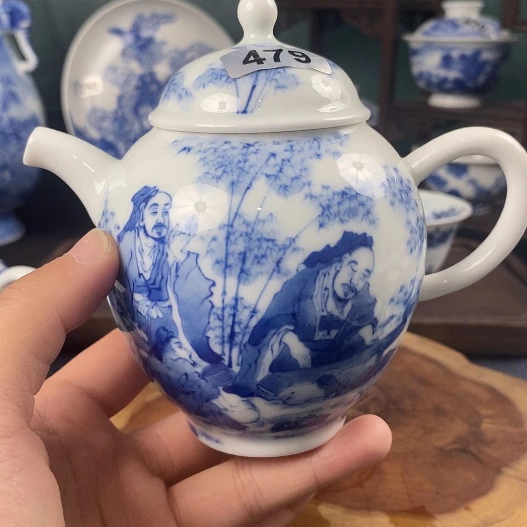 瓷片景德镇手绘青花茶器479
