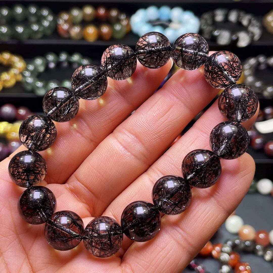 水晶未镶嵌手链毕业级蕾丝黑发晶手链