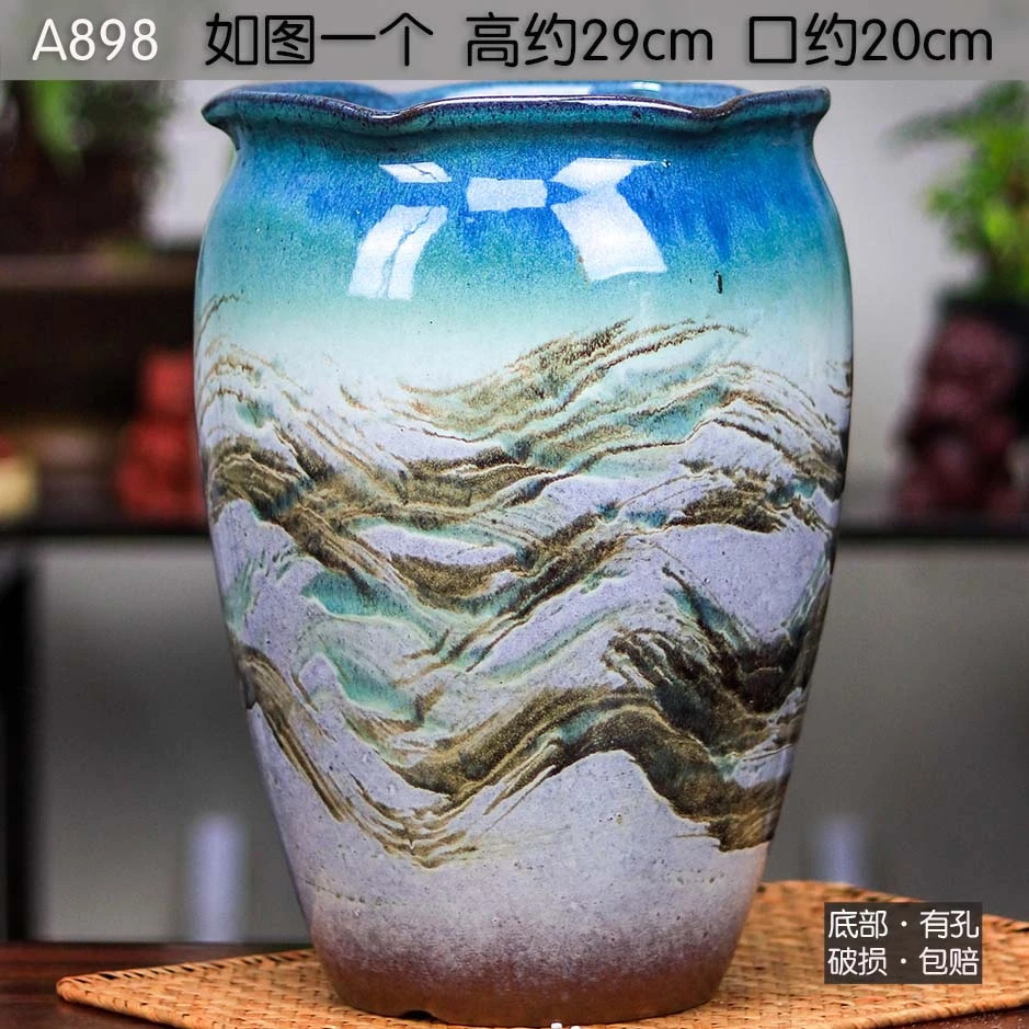 创意个性大小口径粗陶多肉老桩花盆适合家用A898高约29cm口约20cm