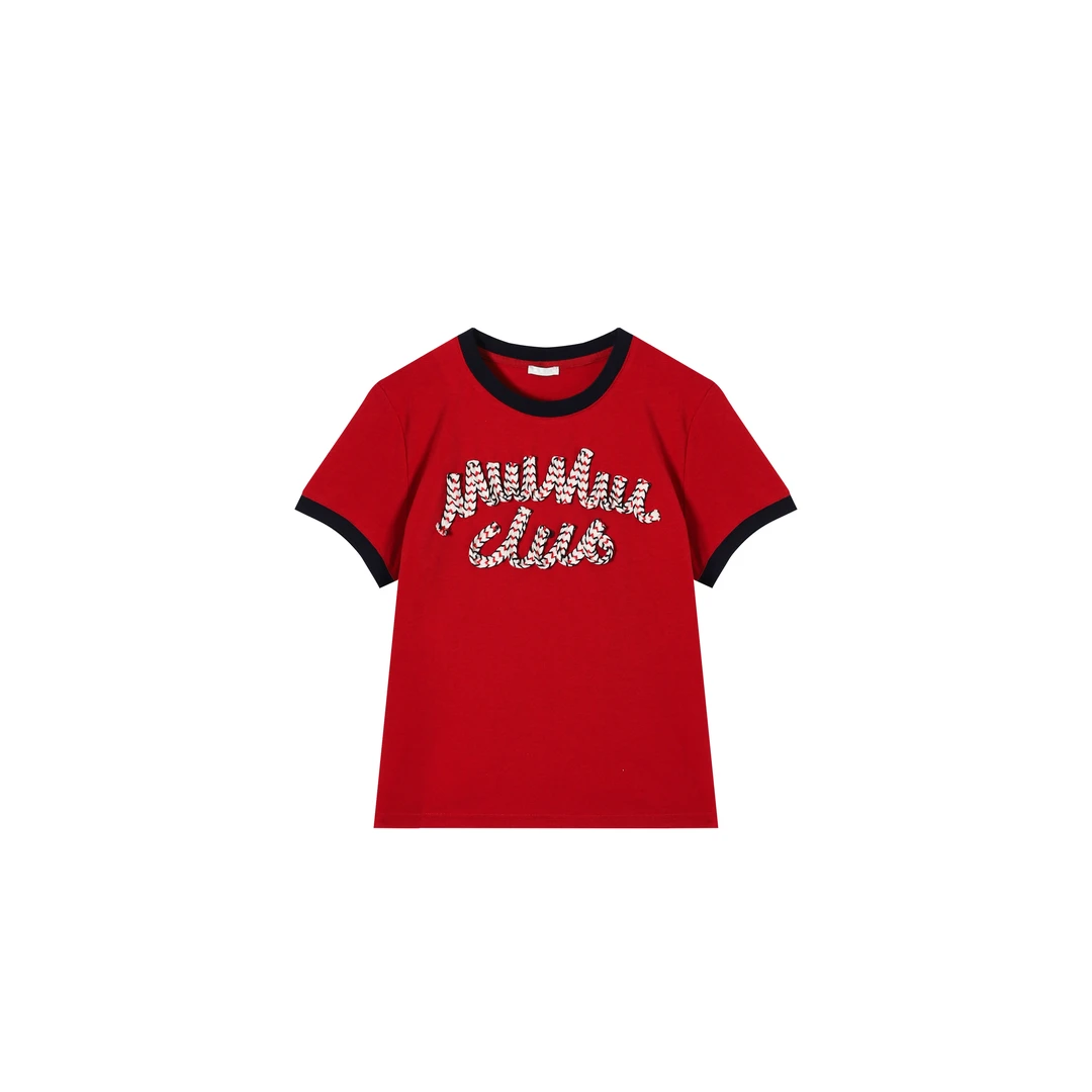 （一一）短袖刺绣Oversize风T恤女士时尚套装潮流女W61523