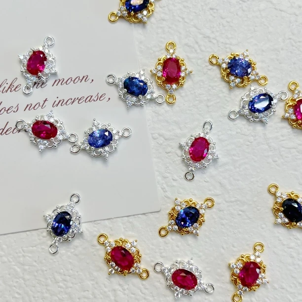 左夕【宫殿双吊组合链接】铜镀金银高保色DIY配件