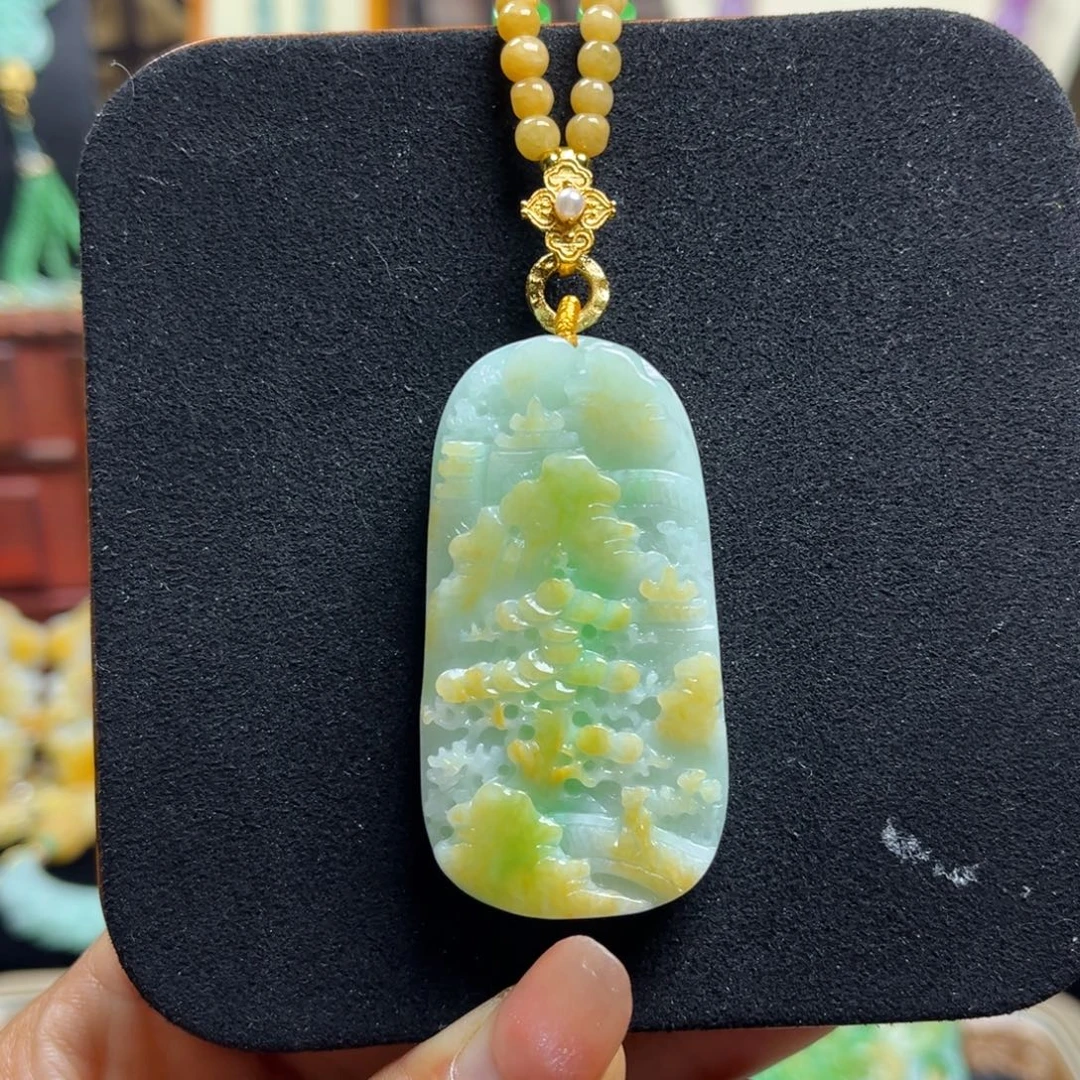 颈饰未镶嵌翡翠天然翡翠