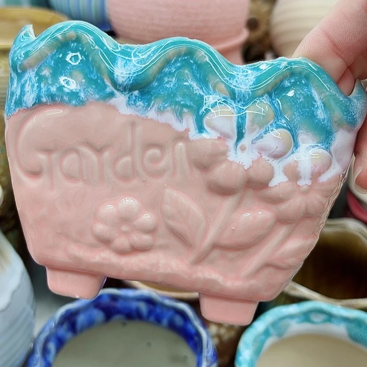 多肉绿植陶瓷花盆9.9包邮，有孔