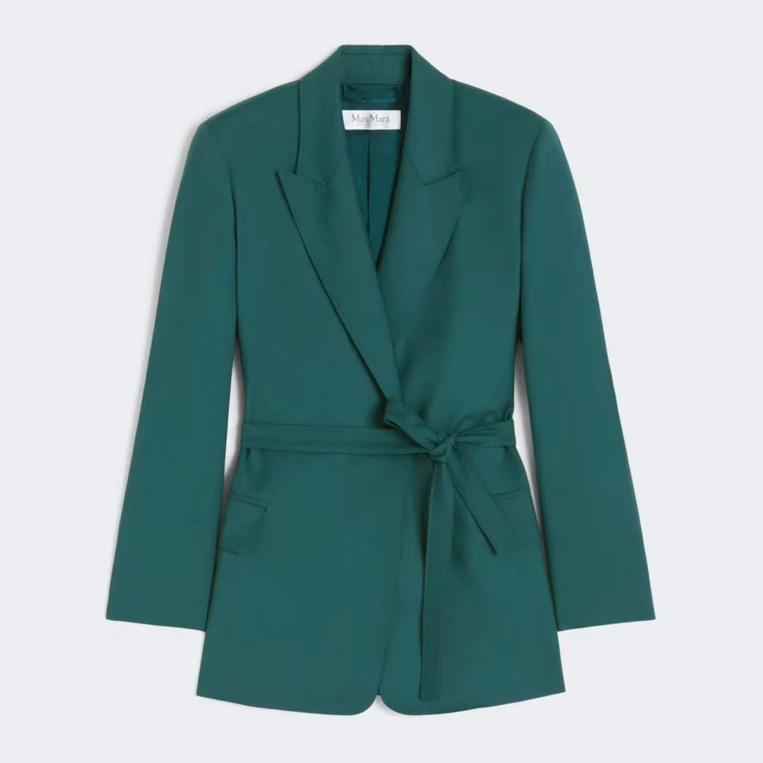 未使用 MaxMara 主线 25秋冬新款 TALENTO 羊毛系带西装外套