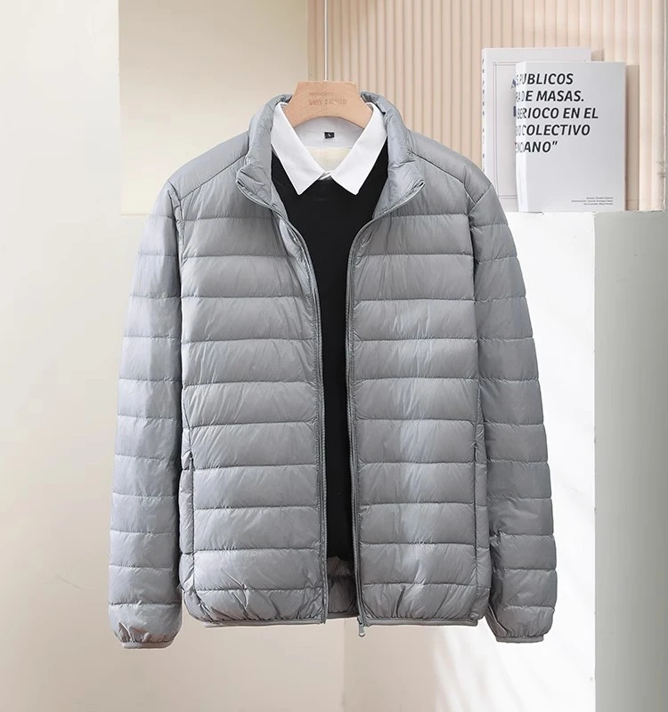 反季轻薄羽绒服男士宽松大码立领羽绒服200斤断码胖子中老年外套