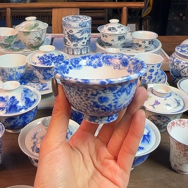 名窑口 万花压手杯放漏放漏