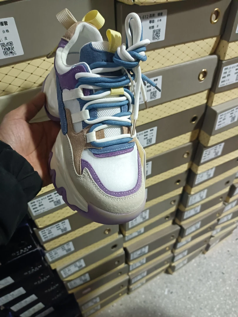23612新款复古手工厚底小蛮腰老爹鞋
