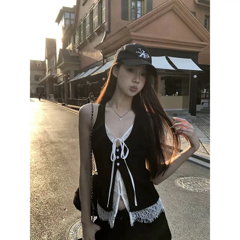 修身型辣妹风通勤直筒型背心吊带显瘦无袖修身挂脖