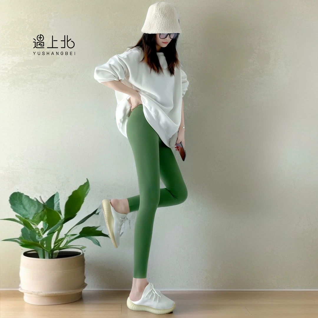 鲨鱼裤夏季春秋女外穿七分打底裤冰丝高腰瑜伽裤小个子紧身健身裤