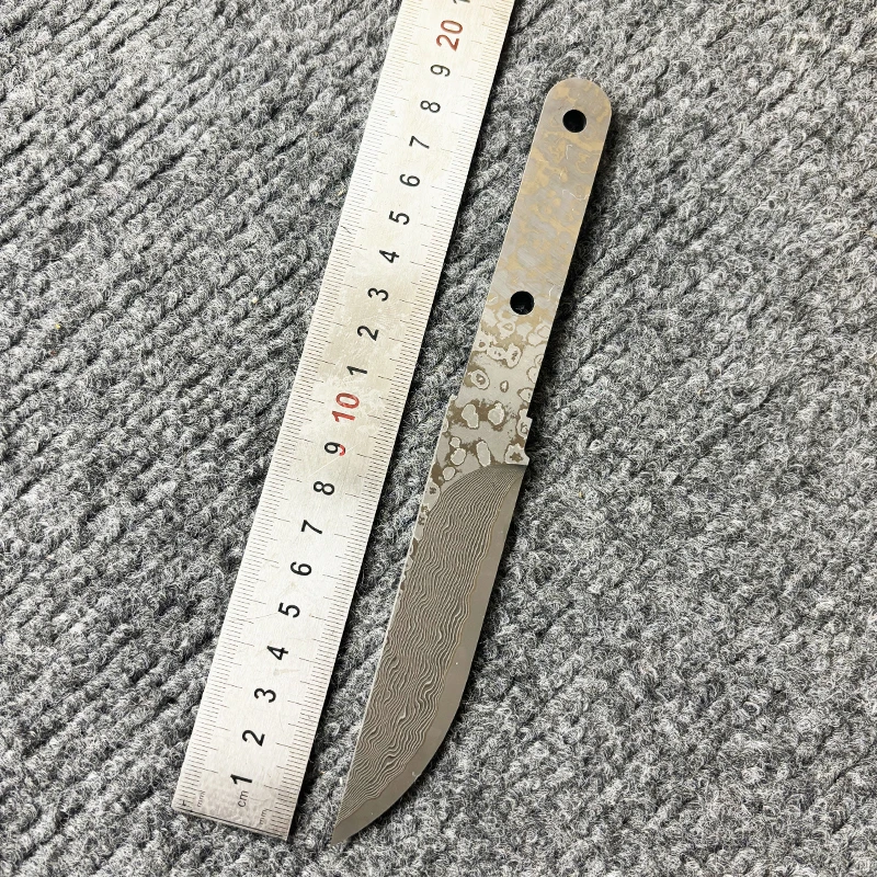 30号 大马士革 夹SKD11 一体龙骨4mm 厚手工刀户外未开刃