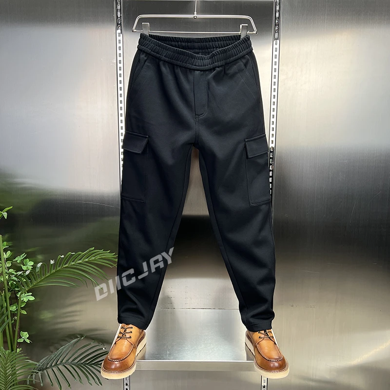 【高端】秋季潮流男裤长裤休闲裤弹力哈伦工装裤口袋男士高级感裤子