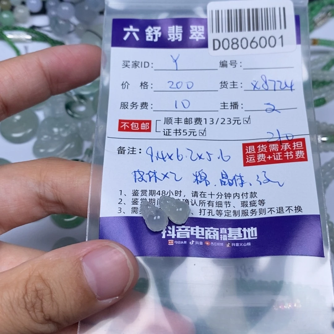 Y***E翡翠挂件未镶嵌D0806001