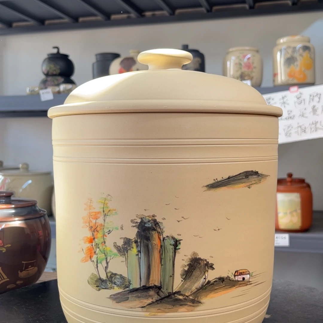 白泥哑光存茶缸七饼缸
