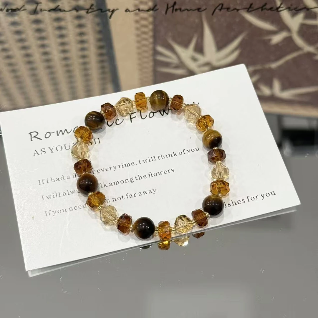 原创设计虎眼石女款小众精致百搭手链 多样性发一SL125