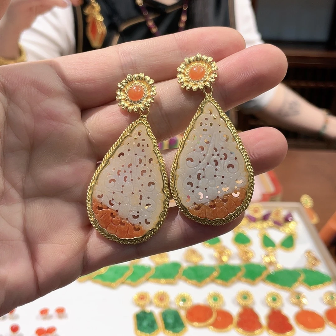 锦纶铁合金耳坠耳饰