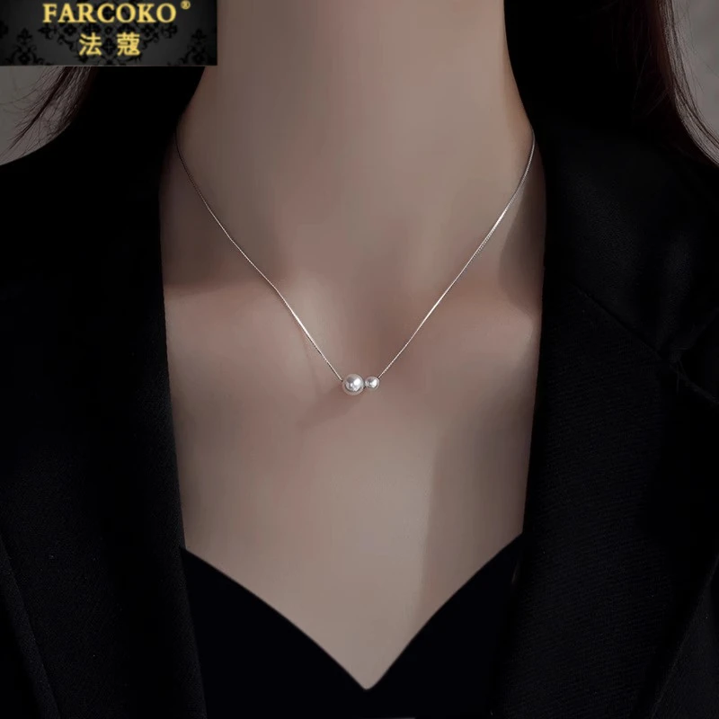 FARCOKO/法蔻 坠链均925银 转运珠项链女简约百搭设计情人节礼物